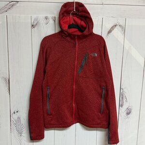 The North Face Men’s M Full-Zip Hooded Fleece – Heather Red